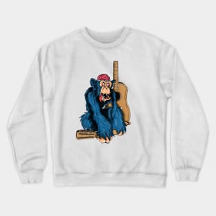 Chimpanzee and guitar Crewneck Sweatshirt